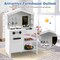 Costway Kids Farmhouse Kitchen Play Set Wooden Pretend Toy with Storage & Accessories